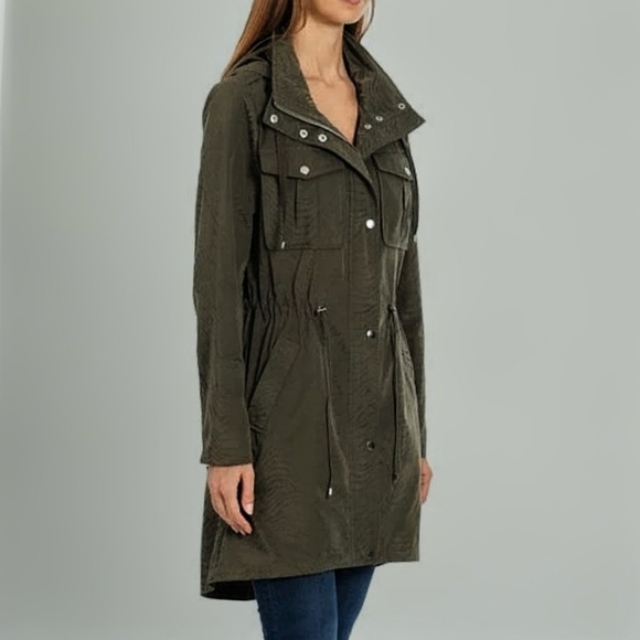Badgley Mischka Jackets & Blazers - Badgley Mischka Olive Trench Coat Jacket